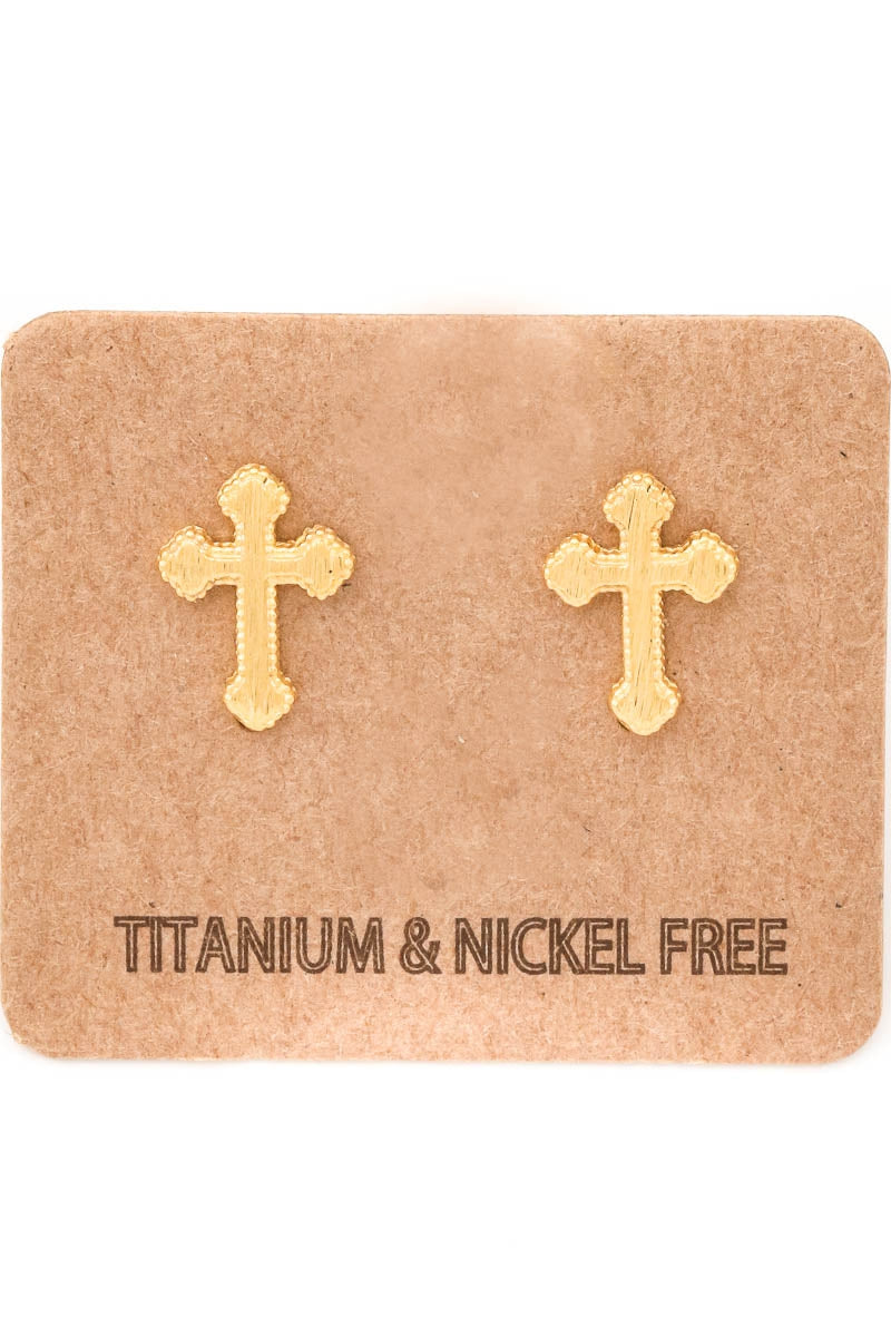 Dainty Cross Earrings