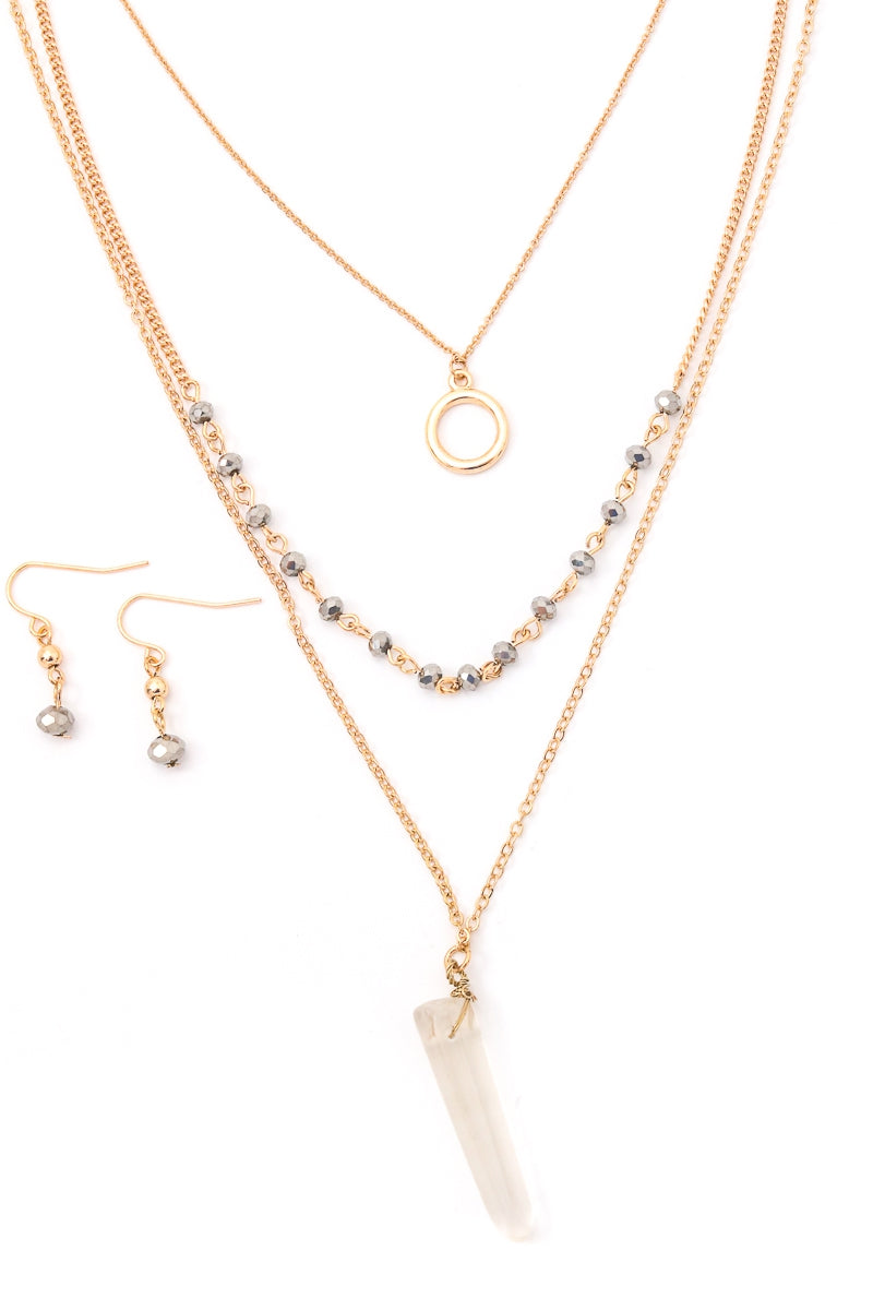 Faux Crystal Necklace Set