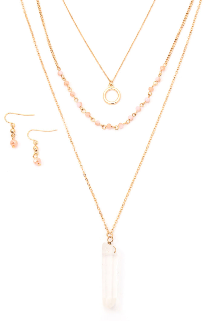 Faux Crystal Necklace Set