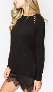 Andrea Lace up Sweater